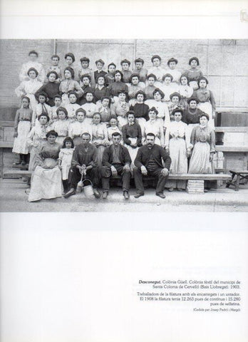 LAMINA V16285: Trabajadores de hiladuras de la Fabrica de la Colonia Guell 1903