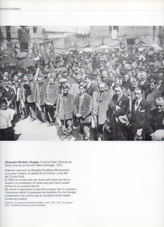 LAMINA V16284: Imposicion de medallas Pontificias Benemerenti en la Colonia Guell 1911