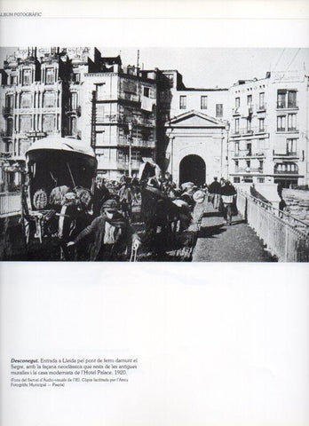 LAMINA V16249: Vista del puente de hierro de Lleida en 1920