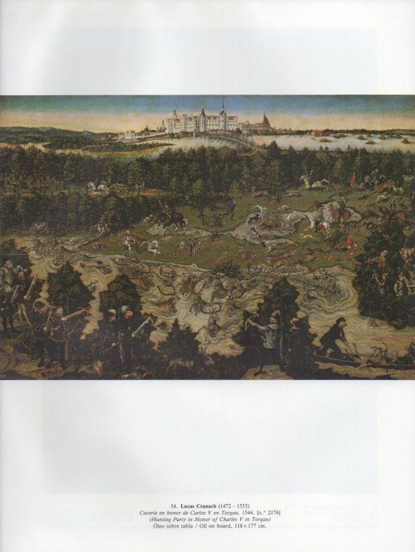 LAMINA V15883: Caceria en honor de Carlos V en Torgau por L. Cranach