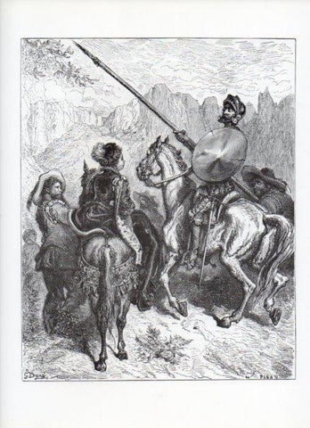 LAMINA V15909: Don Quijote de la Mancha. Ilustracion de Gustavo Dore. Modelo 025