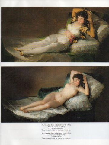 LAMINA V15829: La maja vestida y la maja desnuda por Goya