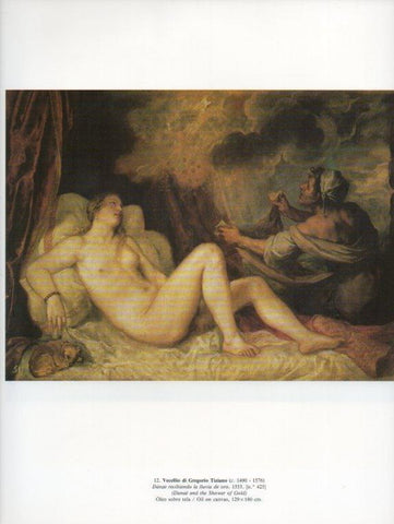 LAMINA V15838: Danae recibiendo la lluvia de oro por Tiziano