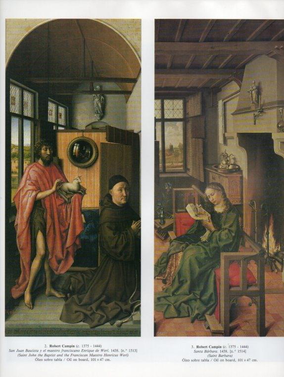 LAMINA V15858: San Juan Bautista y Santa Barbara por Robert Campin