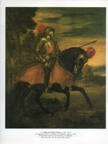 LAMINA V15837: El emperador Carlos V a caballo en Muhlberg por Tiziano