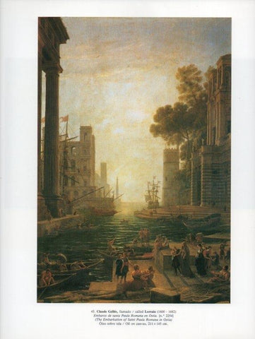 LAMINA V15853: Embarco de Santa Paula Romana en Ostia por Lorrain