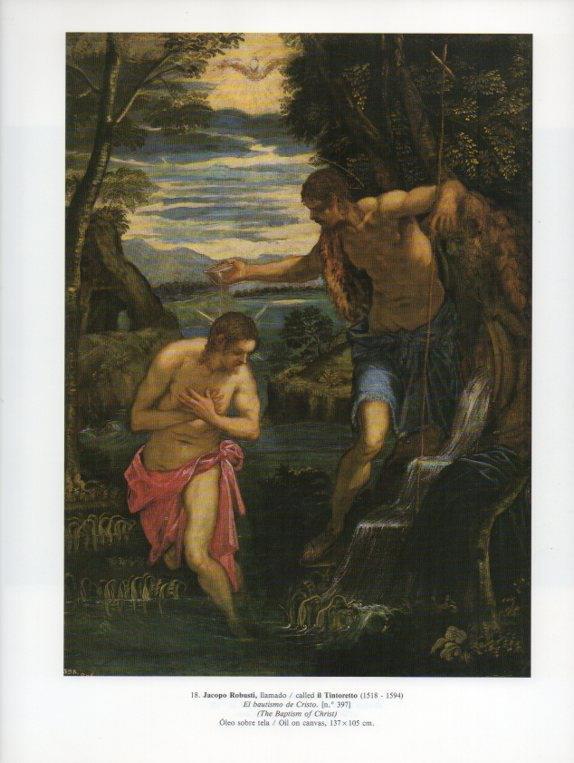 LAMINA V15841: El bautismo de Cristo por Tintoretto