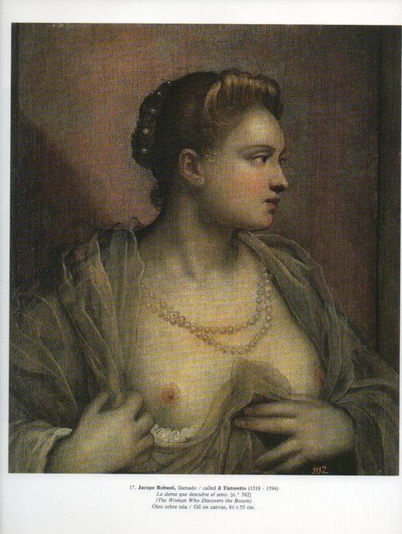 LAMINA V15840: La dama que descubre el seno por Tintoretto