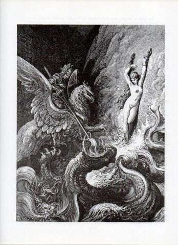 LAMINA V16015: Orlando Furioso ilustracion de Gustavo Dore. Modelo 131