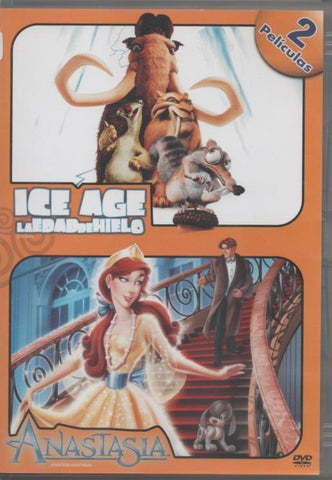 DVD E00290:  DVD 2 Peículas. Ice Age (La Edad de Hielo). Anastasia