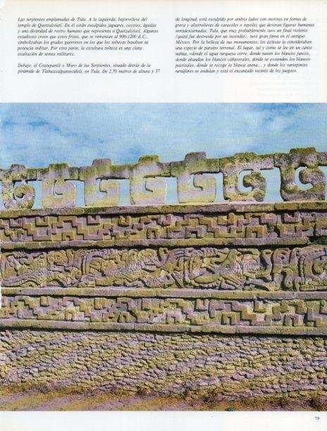 LAMINA V18289: Muro de las Serpientes, Piramide de Tlahuizcalpantecuhtlui en Tula