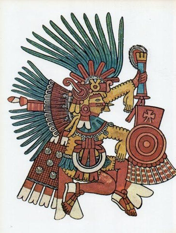 LAMINA V18265: Dios azteca de la guerra pintado en el codice Borbonicus