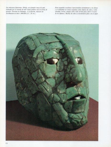 LAMINA V18310: Mascara funeraria de jade de Teotihuacan