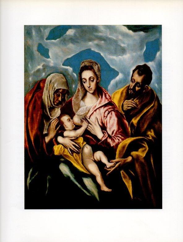 LAMINA V18187: La Sagrada Familia con Santa Ana por Taller de El Greco