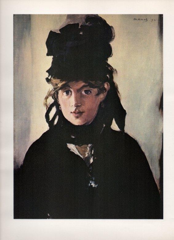 LAMINA V18242: Berthe Morisot con sombrero negro por Manet