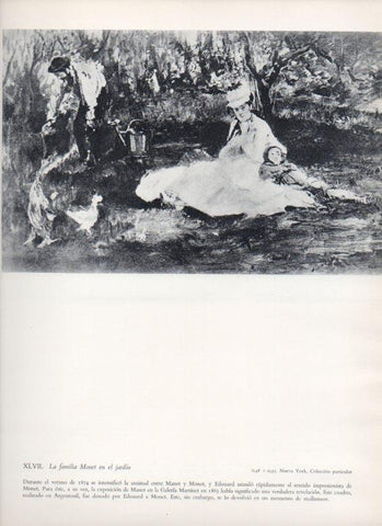 LAMINA V18246: La familia Monet en el jardin por Manet