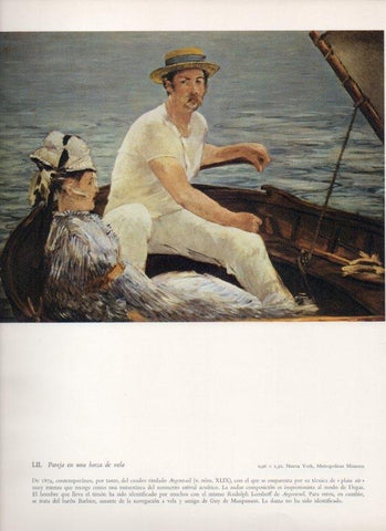 LAMINA V18248: Pareja en una barca de vela por Manet