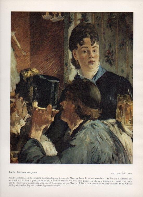 LAMINA V18251: Camarera con jarras por Manet