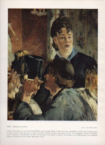 LAMINA V18251: Camarera con jarras por Manet