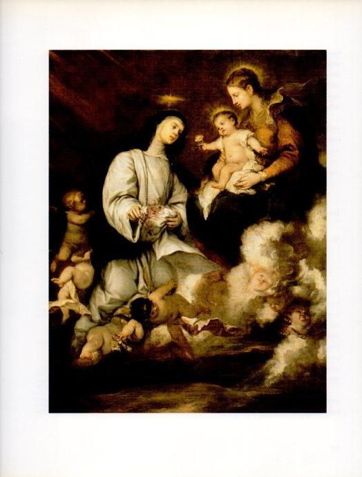 LAMINA V18218: Santa Rosa de Lima ante la Virgen por Jose Antolinez