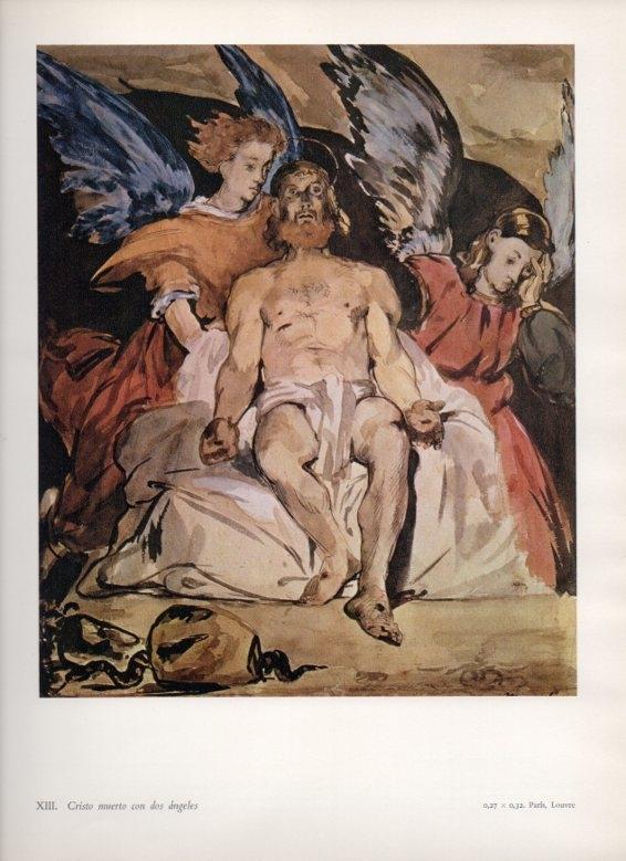 LAMINA V18229: Cristo muerto con dos angeles por Manet