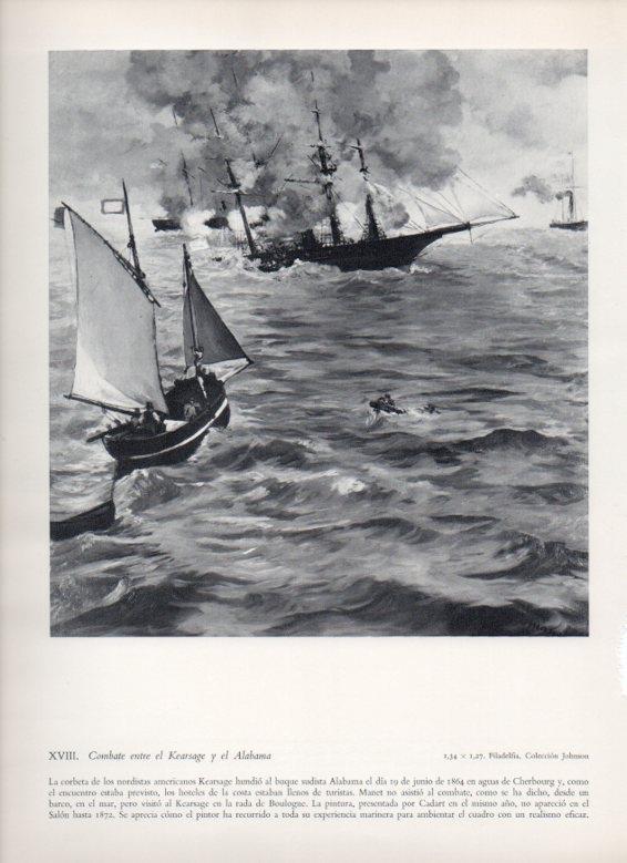 LAMINA V18231: Combate entre el Kearsage y el Alabama por Manet