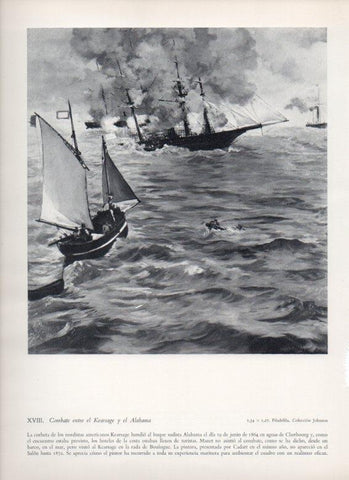LAMINA V18231: Combate entre el Kearsage y el Alabama por Manet