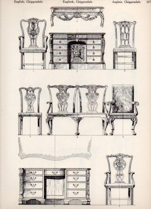 LAMINA V19555: Style Manuals: English, Chippendale Art. Sheet 2