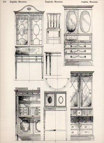 LAMINA V19564: Style Manuals: English Sheraton Art. Sheet 1