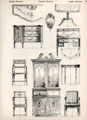 LAMINA V19565: Style Manuals: English Sheraton Art. Sheet 12