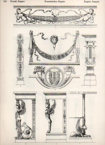 LAMINA V19567: Style Manuals: French Empire Art. Sheet 2