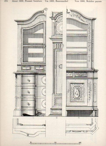 LAMINA V19568: Style Manuals: About 1800 Peasant furniture Art. Sheet 1
