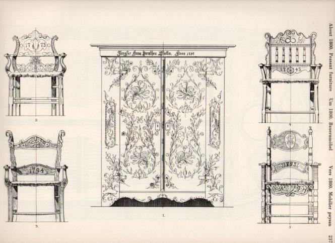 LAMINA V19570: Style Manuals: About 1800 Peasant furniture Art. Sheet 3