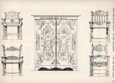 LAMINA V19570: Style Manuals: About 1800 Peasant furniture Art. Sheet 3