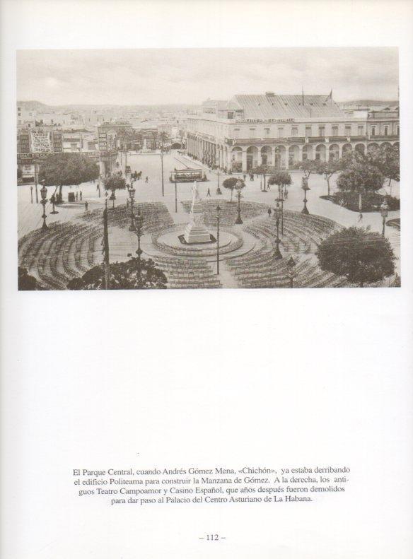 LAMINA V19936: La Habana. Vista del Parque Central, Teatro Campoamor y Casino Español