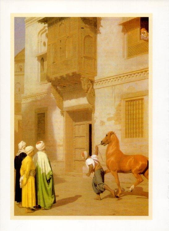 LAMINA V20009: Al mercado de caballor por Gerome
