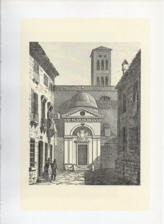 LAMINA V19976: Ravena tumba de Dante grabado por Olivier siglo XIX