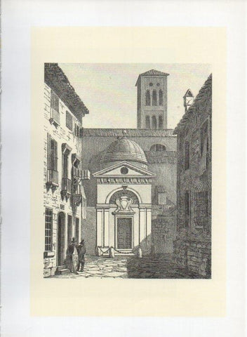 LAMINA V19976: Ravena tumba de Dante grabado por Olivier siglo XIX