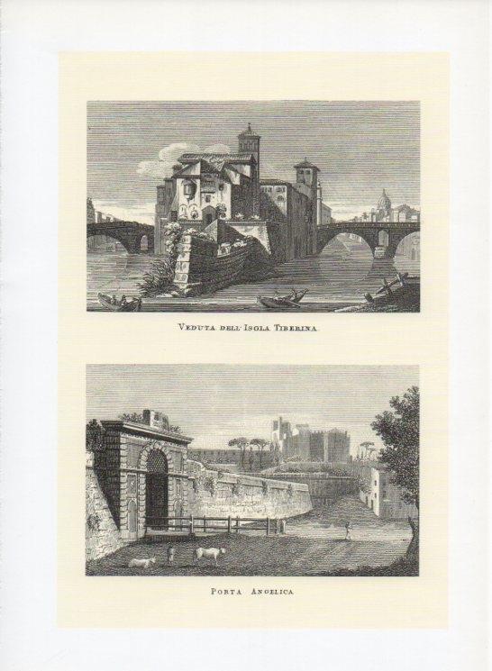 LAMINA V19969: Roma 9 grabados por G. Antonelli siglo XIX