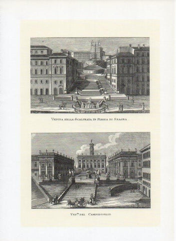 LAMINA V19968: Roma 8 grabados por G. Antonelli siglo XIX