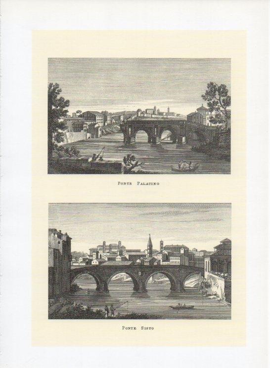 LAMINA V19967: Roma 7 grabados por G. Antonelli siglo XIX