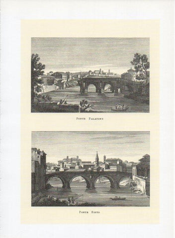 LAMINA V19967: Roma 7 grabados por G. Antonelli siglo XIX