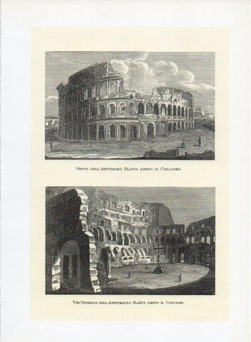 LAMINA V19964: Roma 5 grabados por G. Antonelli siglo XIX