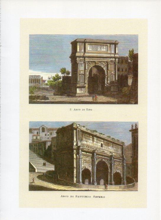LAMINA V19961: Roma 2 grabados por G. Antonelli siglo XIX