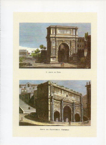 LAMINA V19961: Roma 2 grabados por G. Antonelli siglo XIX
