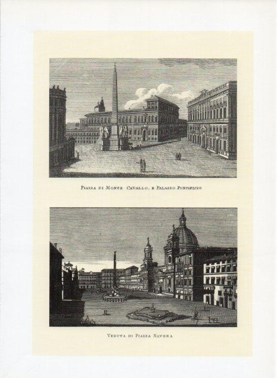 LAMINA V19966: Roma 6 grabados por G. Antonelli siglo XIX