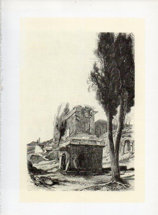 LAMINA V19979: Pompeya calle de las tumbas grabado por Marie siglo XIX
