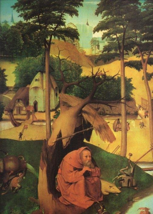 LAMINA V20463: Las tentaciones de San Antonio por El Bosco
