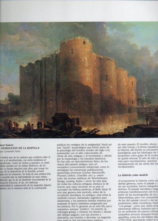 LAMINA V20479: La demolicion de la Bastilla por Hubert Robert