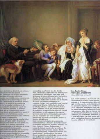 LAMINA V20480: Visita del sacerdote por Jean-Baptiste Greuze